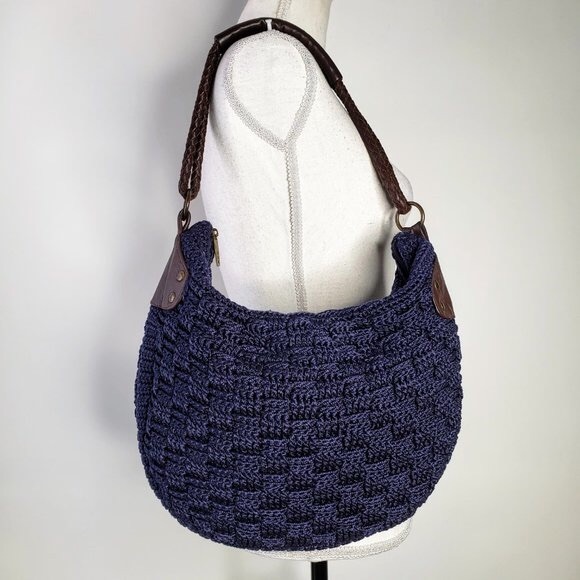 The Sak Square Knit Crescent Shaped Shoulder Purse - Picture 1 of 14